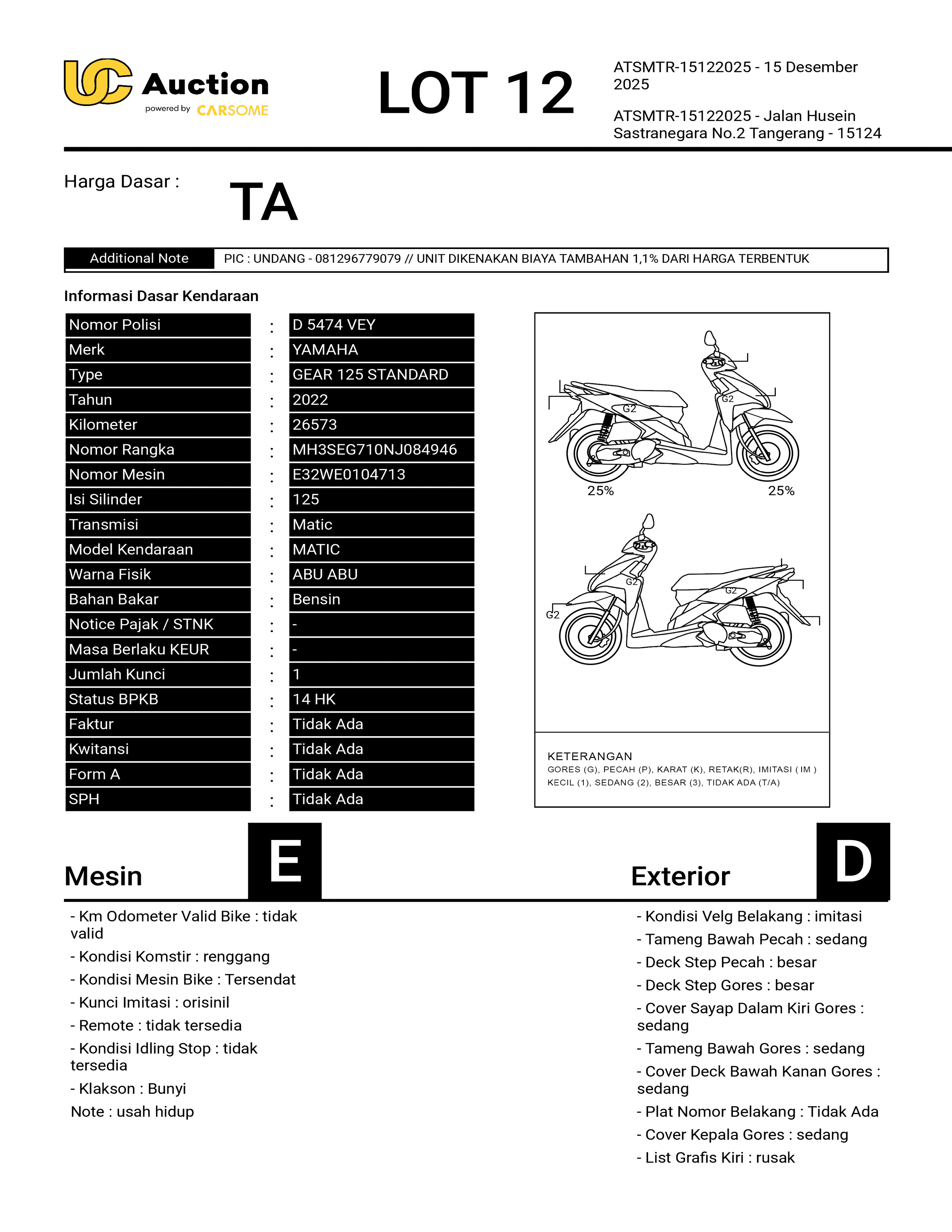 YAMAHA GEAR 125 STANDARD