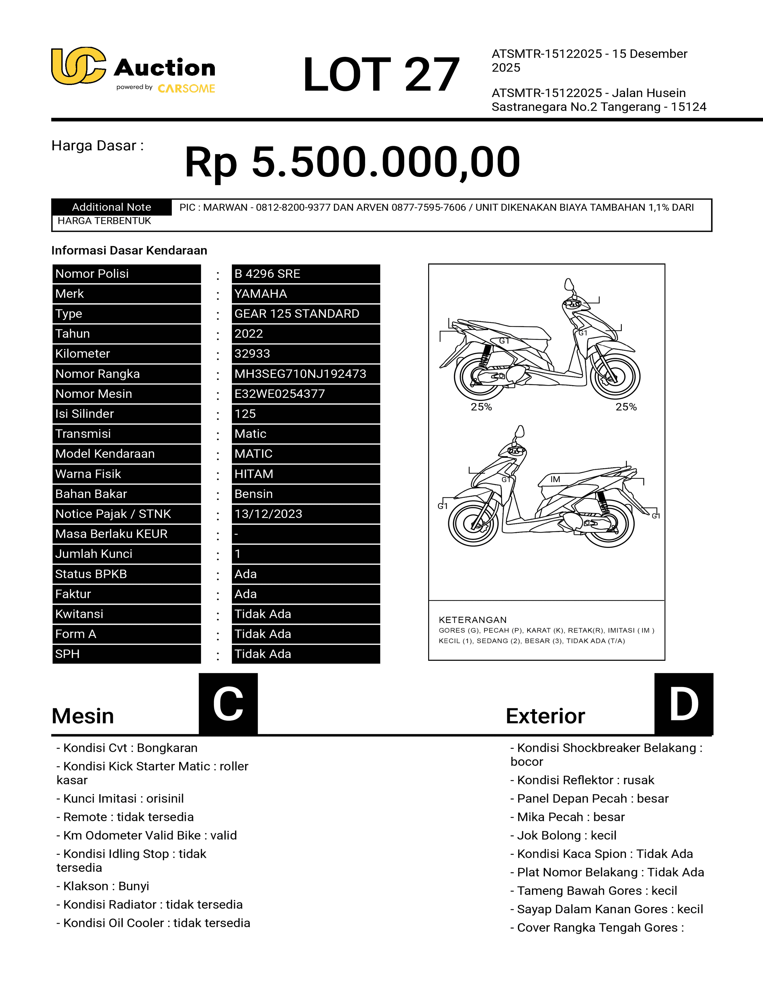 YAMAHA GEAR 125 STANDARD