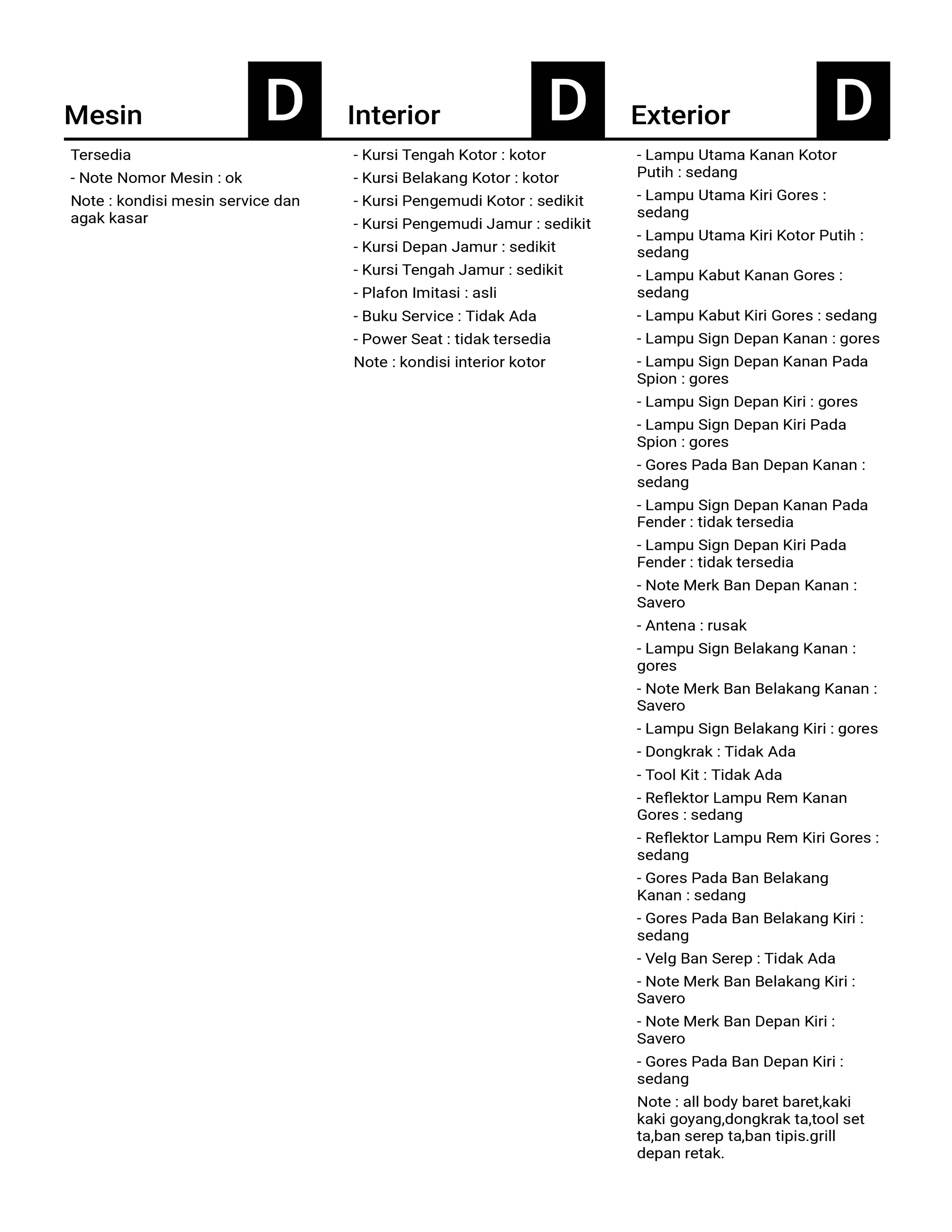 nama kendaraan