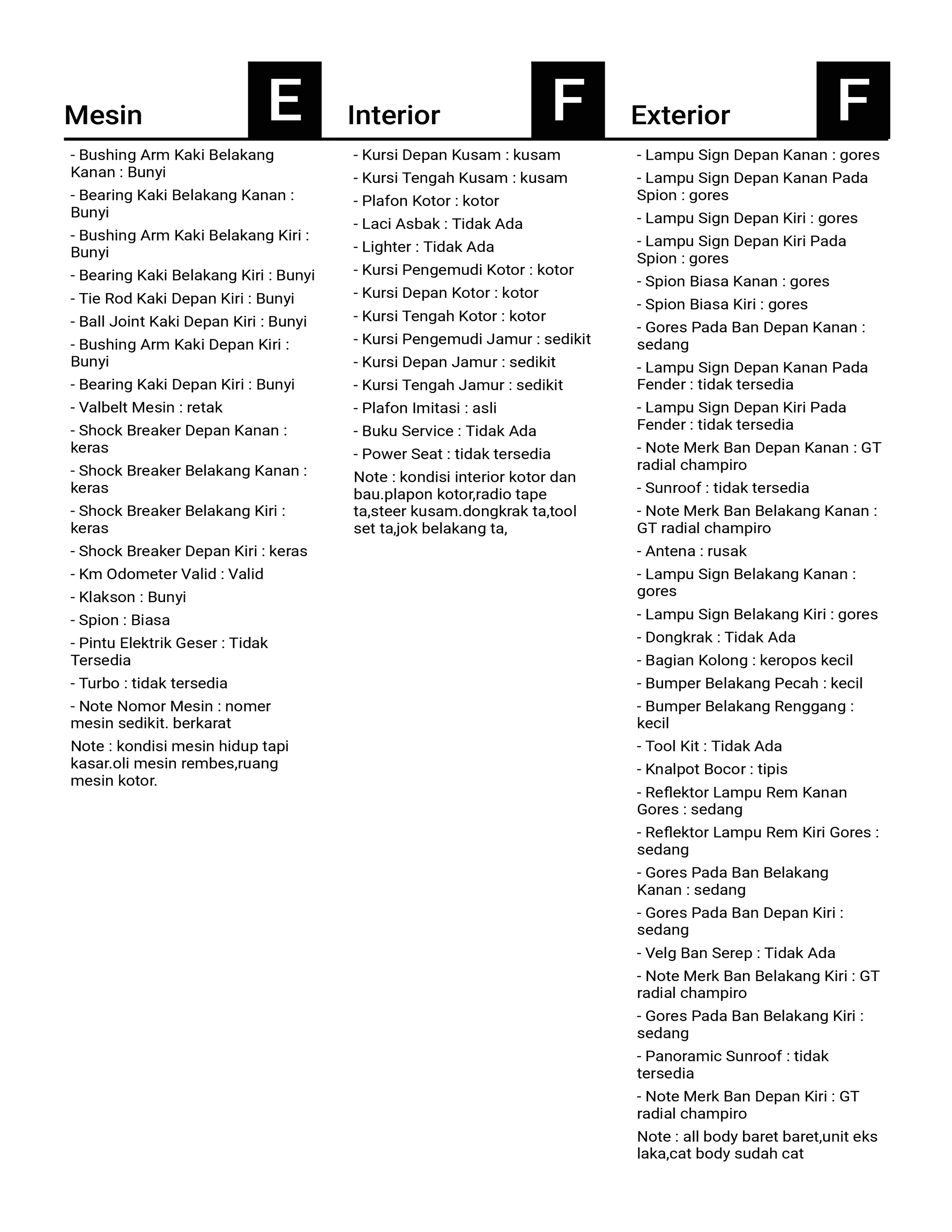 nama kendaraan