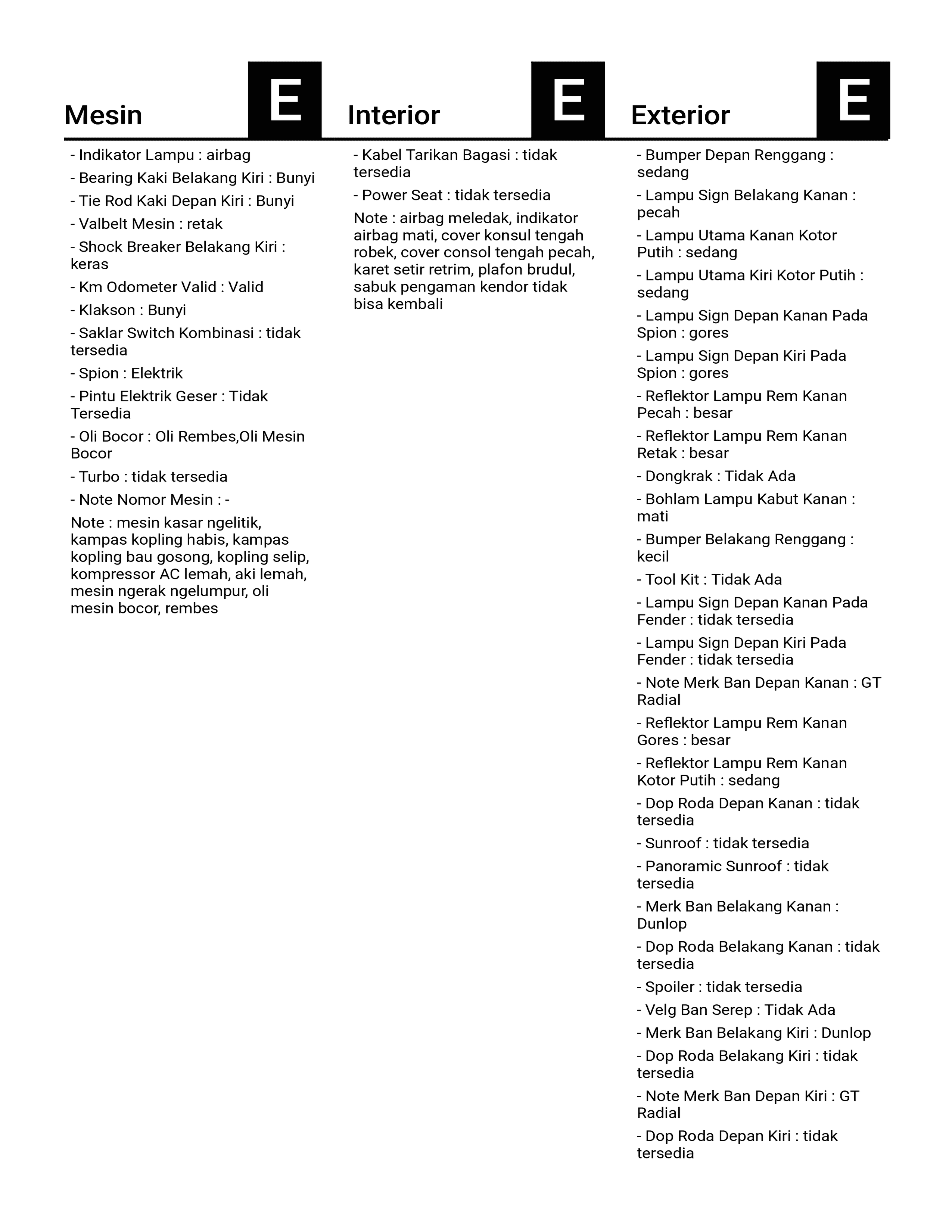 nama kendaraan