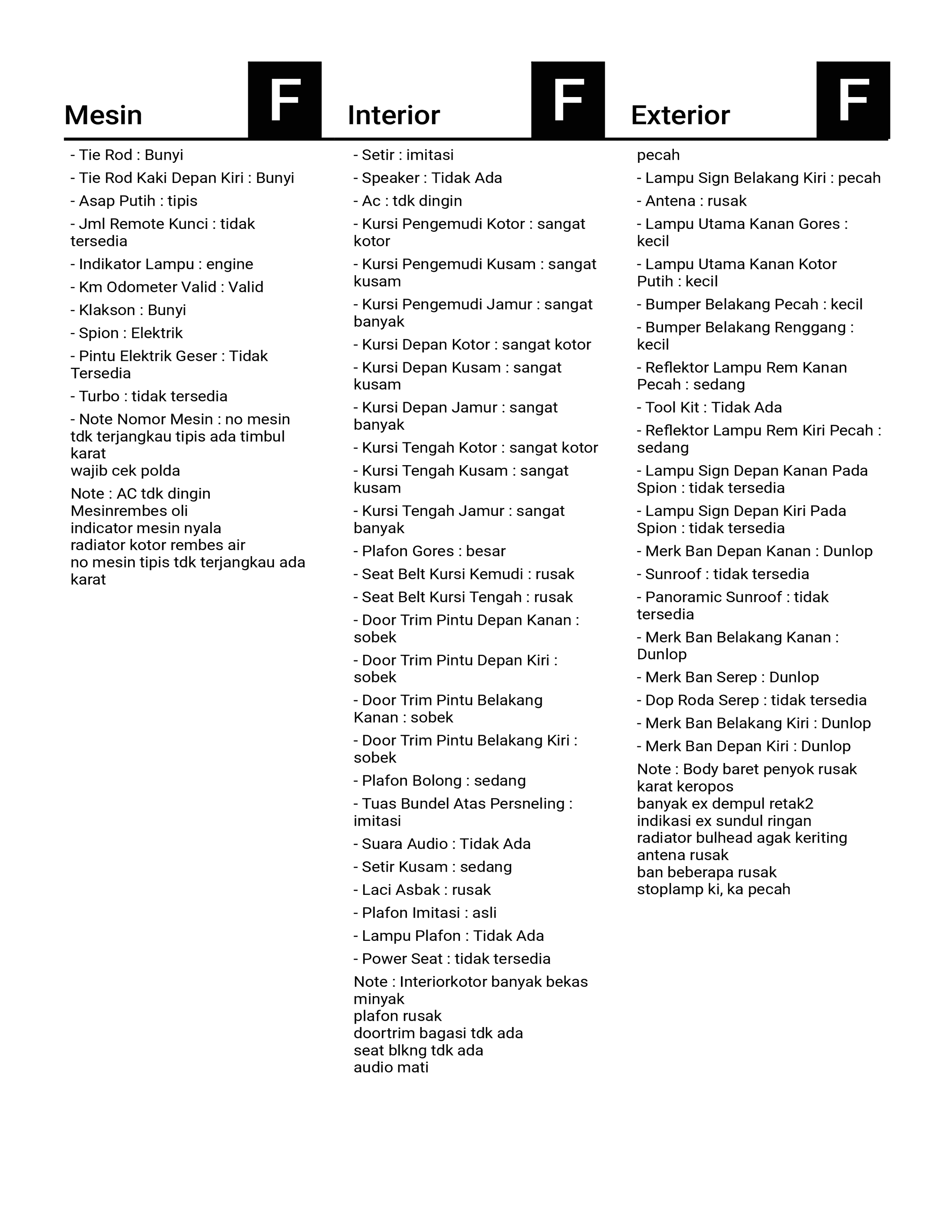 nama kendaraan