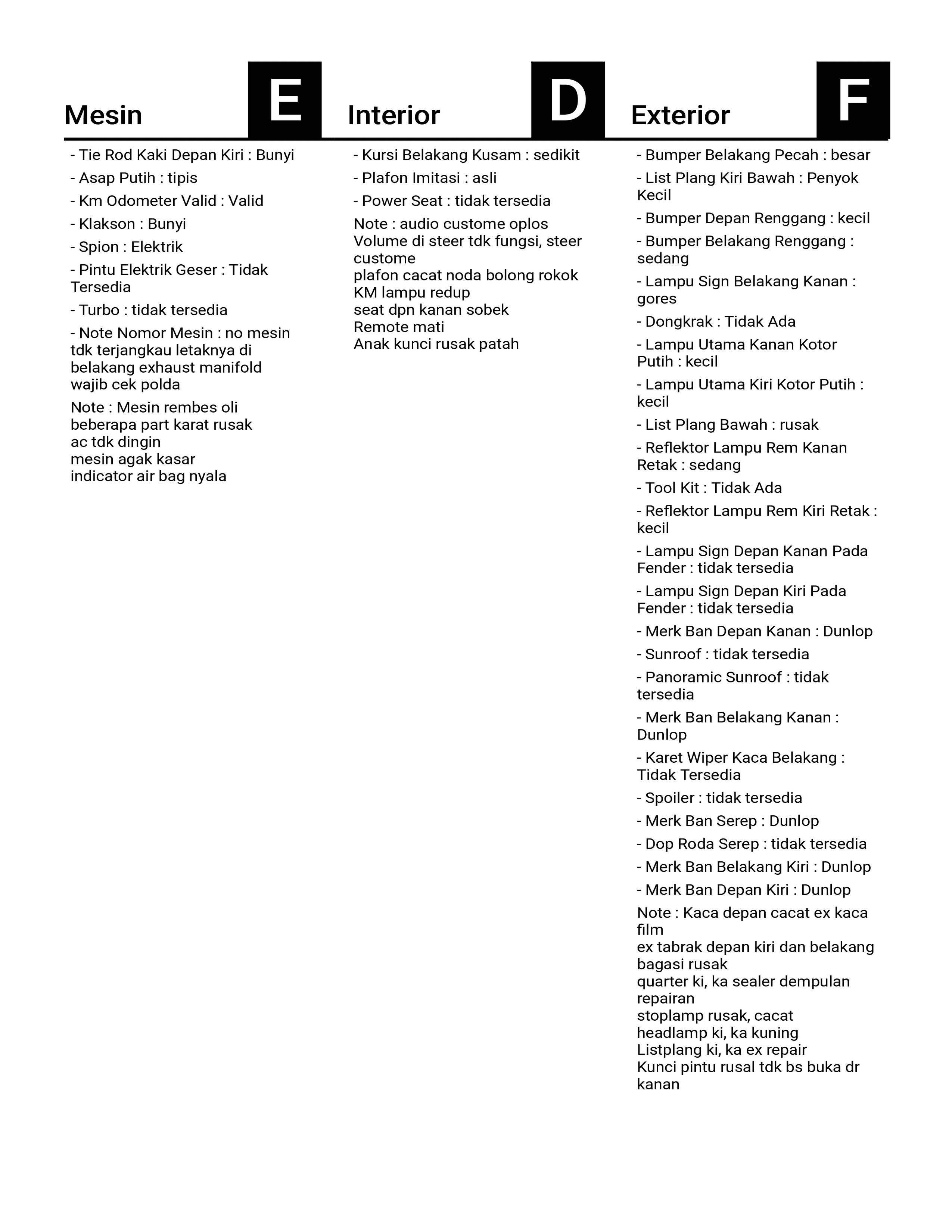 nama kendaraan