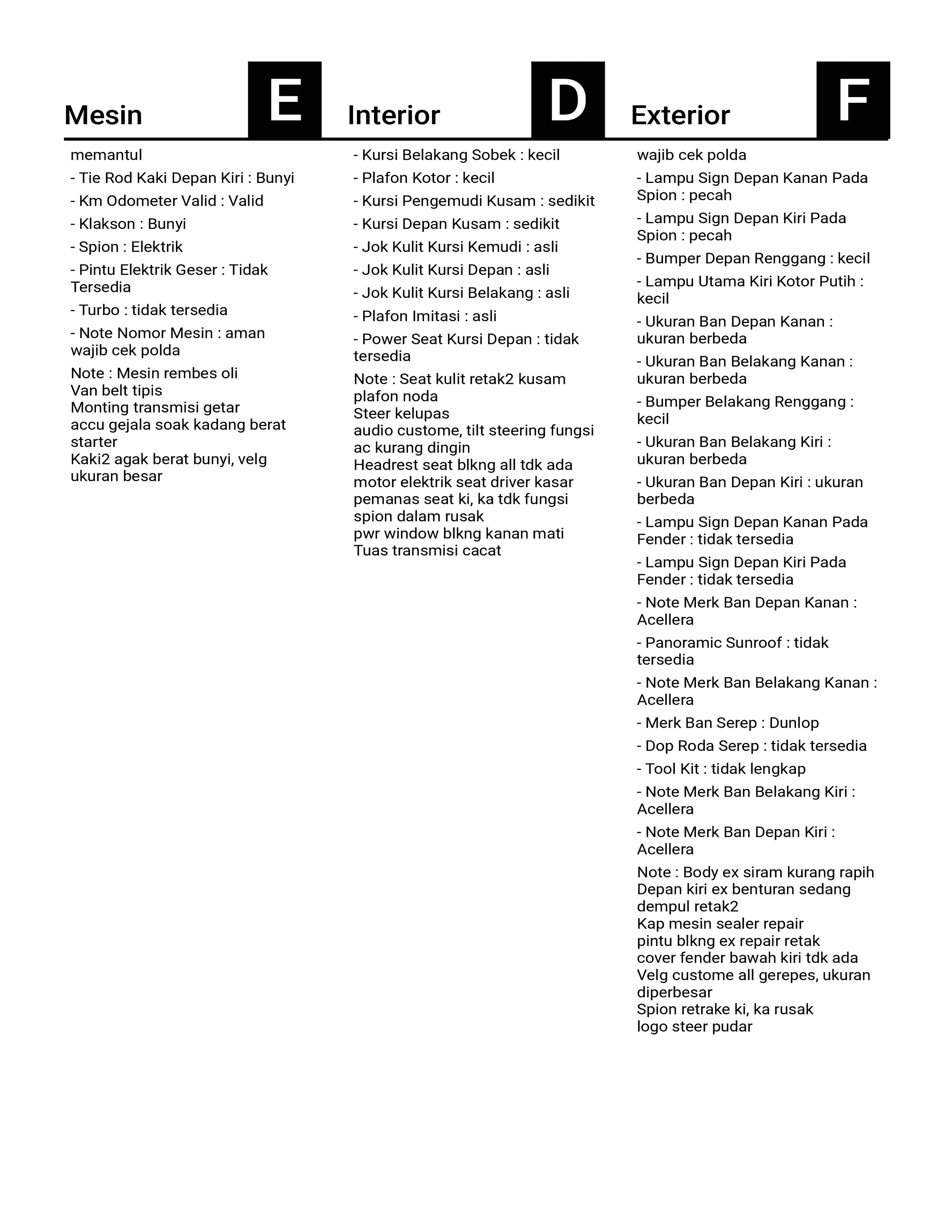 nama kendaraan