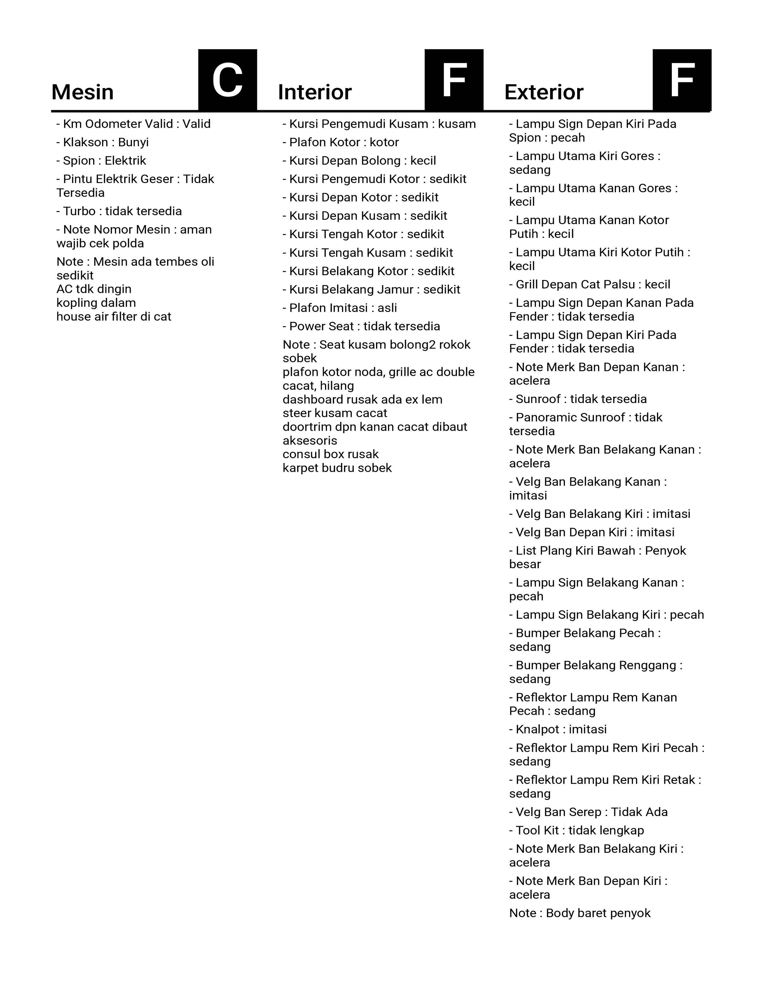nama kendaraan