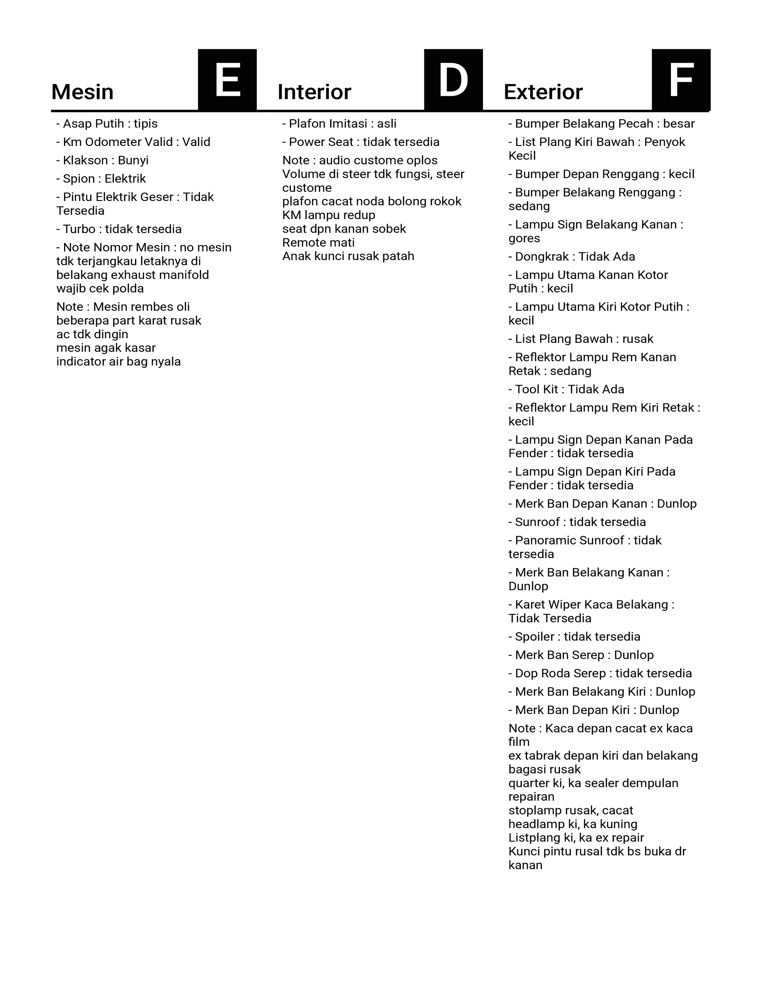 nama kendaraan