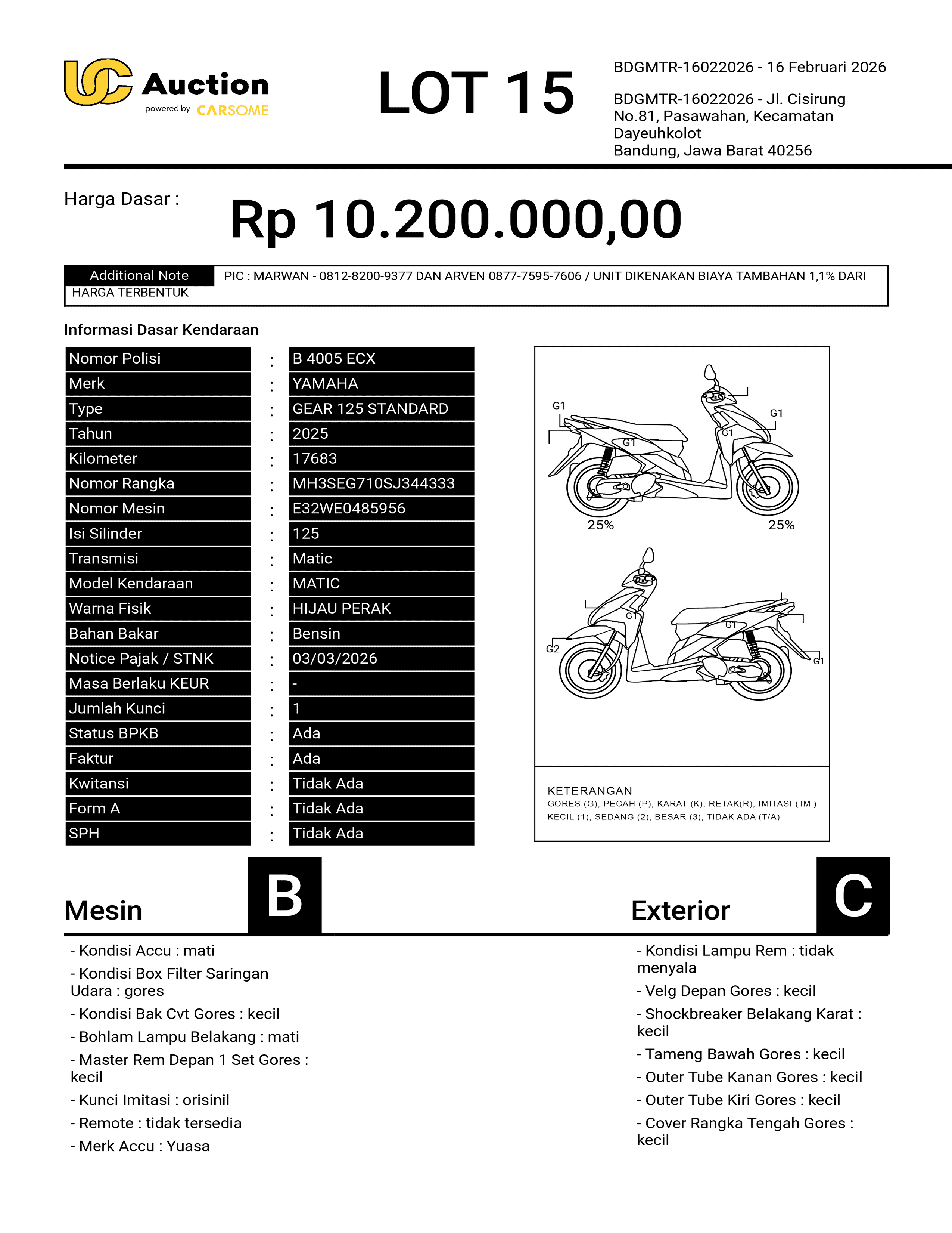 YAMAHA GEAR 125 STANDARD