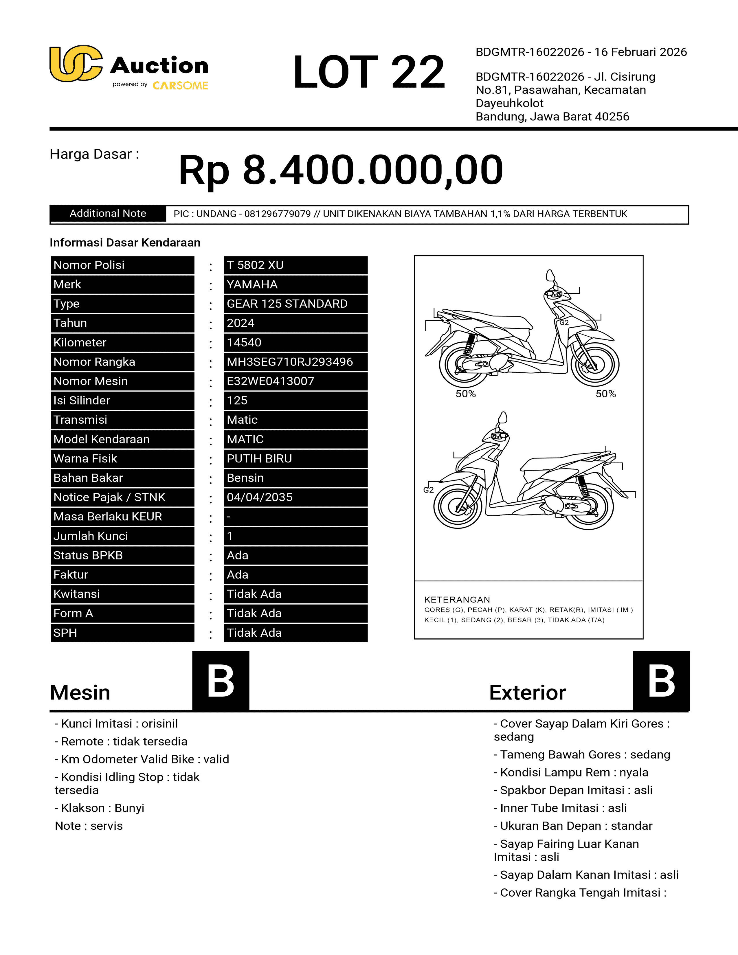 YAMAHA GEAR 125 STANDARD