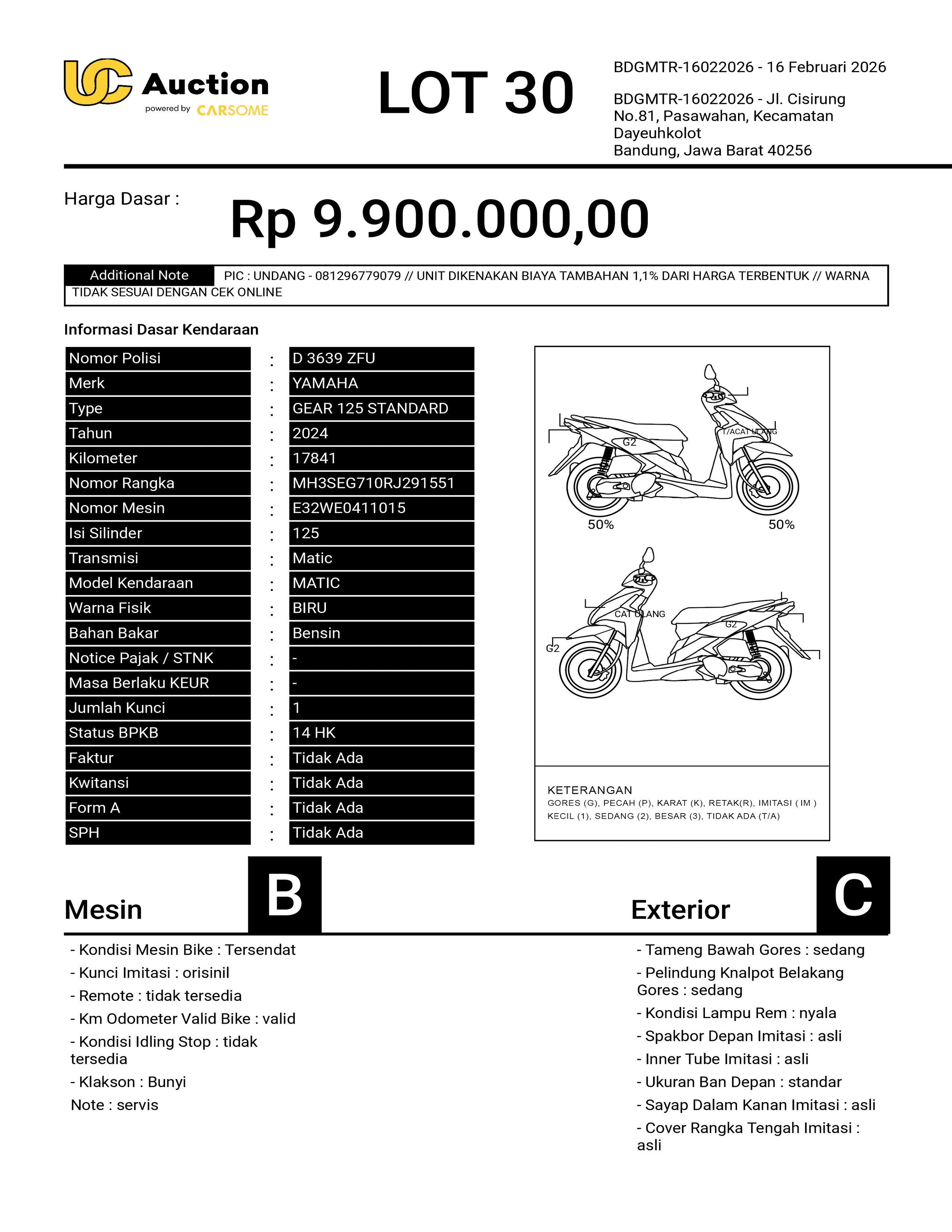 YAMAHA GEAR 125 STANDARD